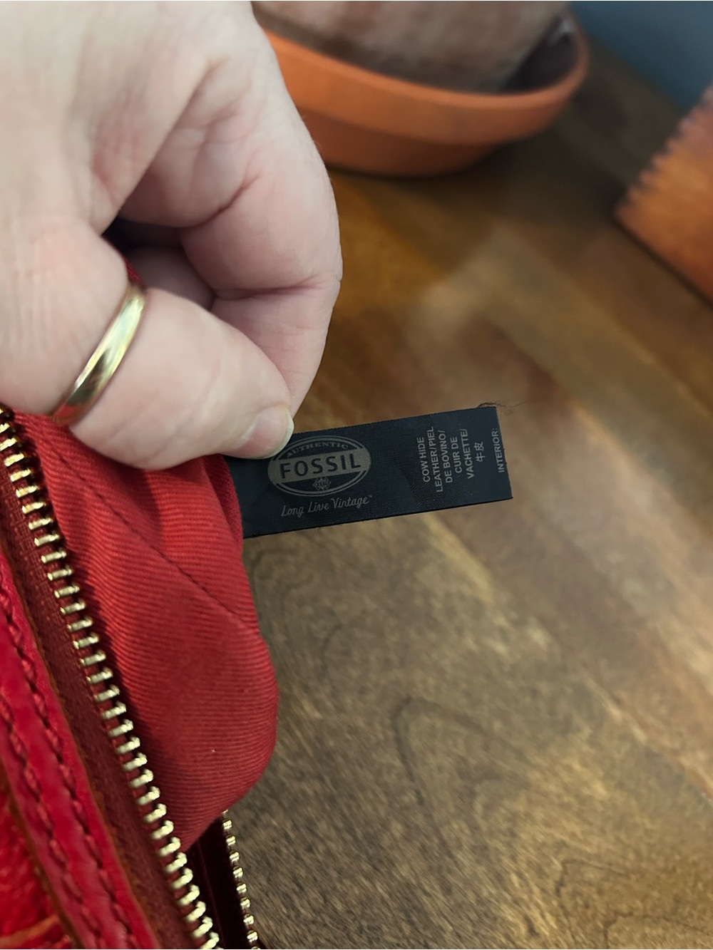 Fossil Erin Crossbody Bag in Genuine Red Leather - Picture 10 of 16